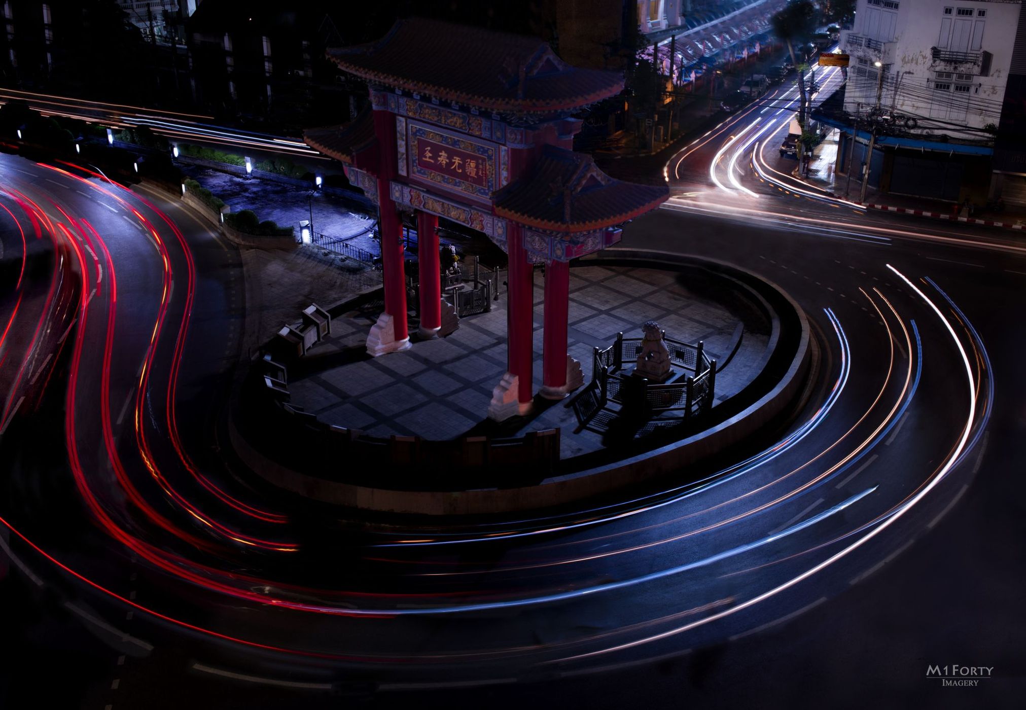 The Bangkok Chinatown Gate in the middle of the Odeon, Thailand