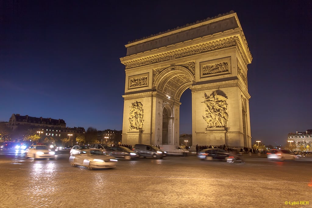 Arc de Triumph at night, France