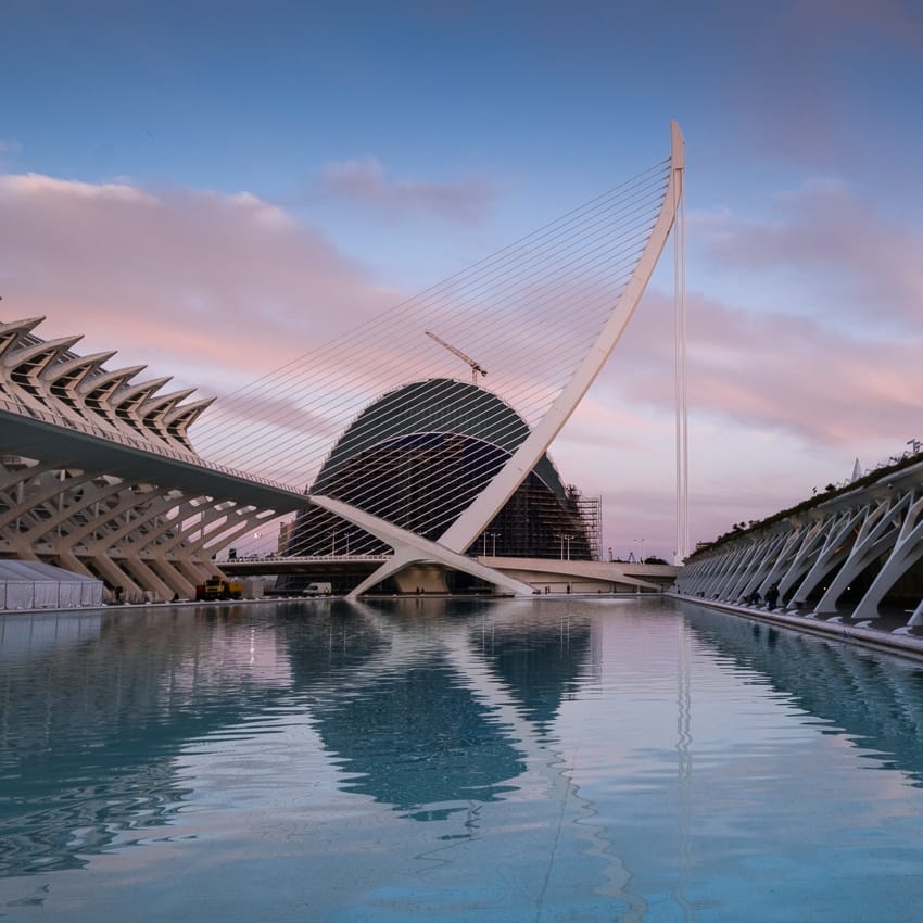Hemisfèric & Ciudad de las Artes, west view, Spain