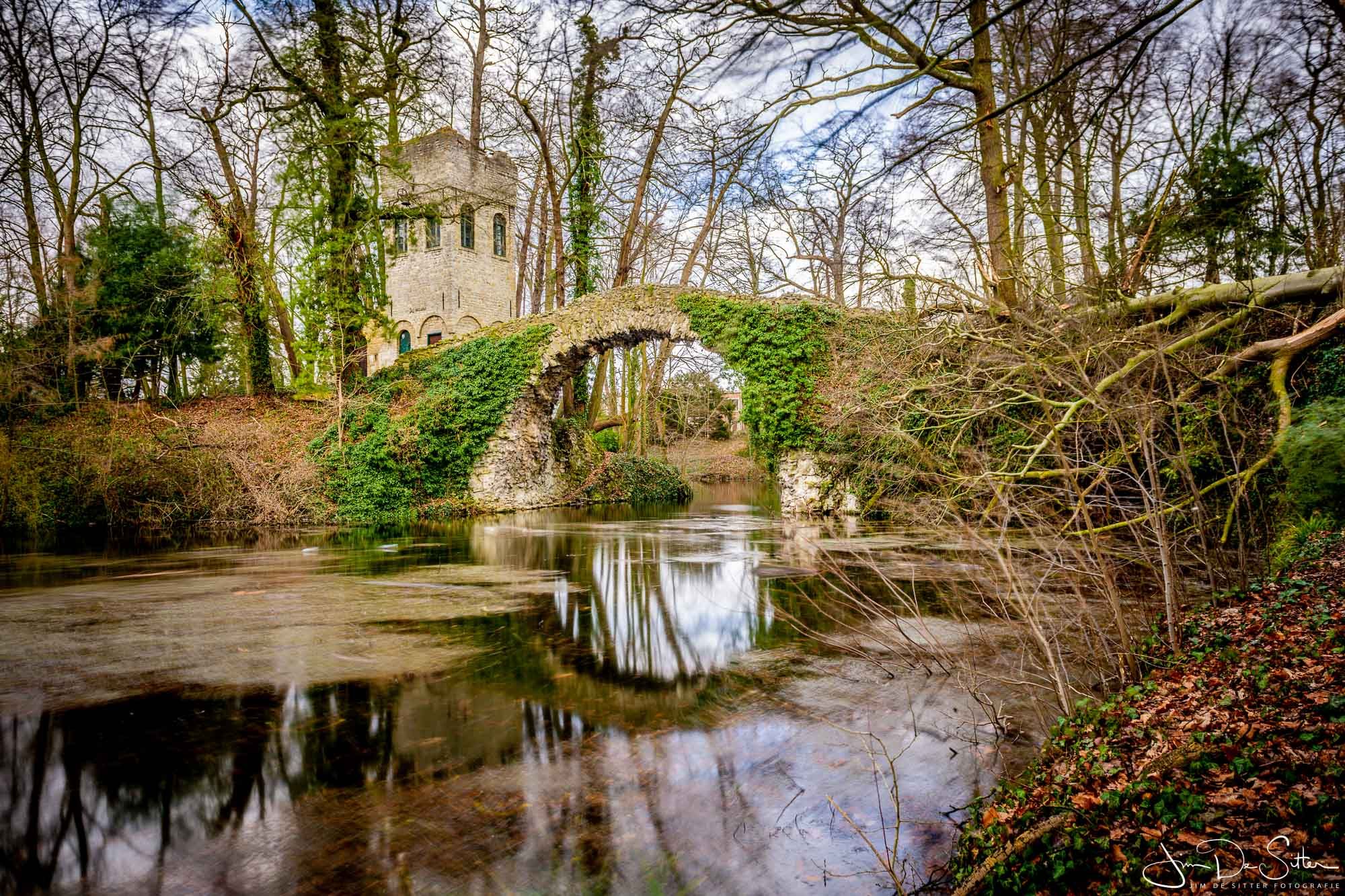 Bridge in Boekenberg park., Belgium