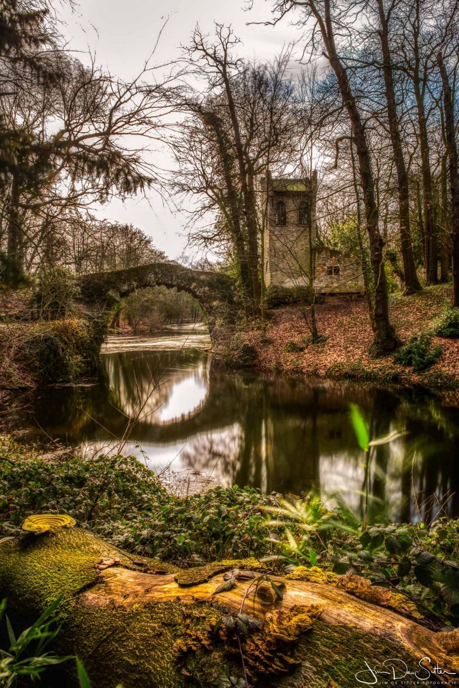 Bridge in Boekenberg park., Belgium