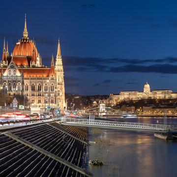 Budapest night cityscape, Hungary