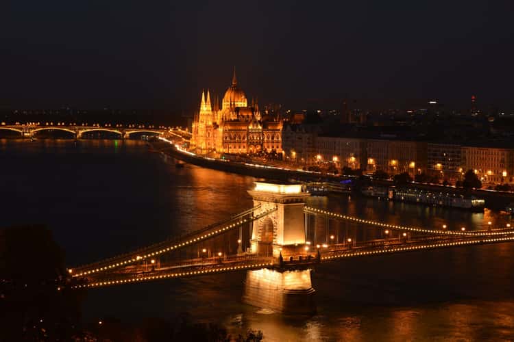 Chain Bridge and Hungarian Parliament, Budapest