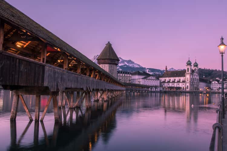 (Kapellbrücke) Chapel Bridge in Lucerne
