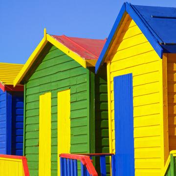 Colorful Muizenberg Beach Huts, South Africa