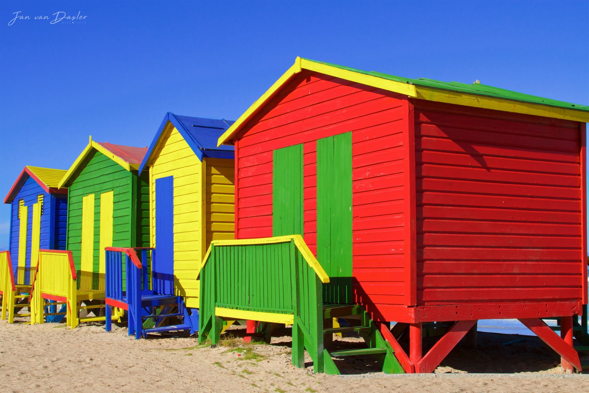 Colorful Muizenberg Beach Huts, South Africa