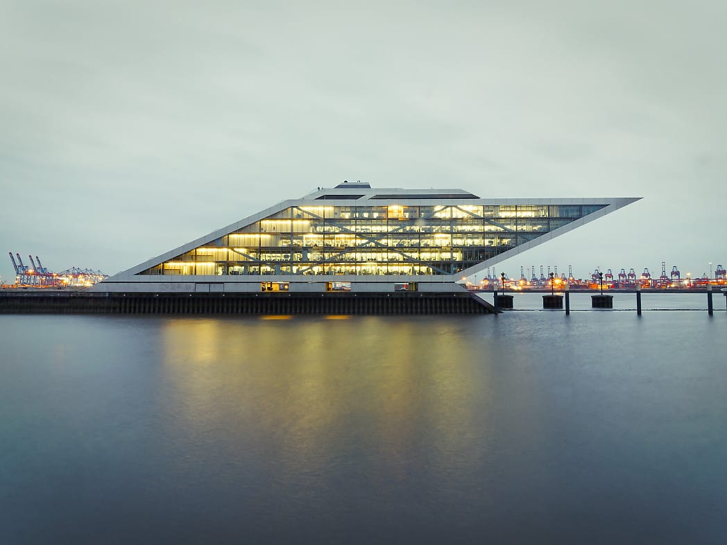 Frontal View Dockland Office Building, Hamburg, Germany