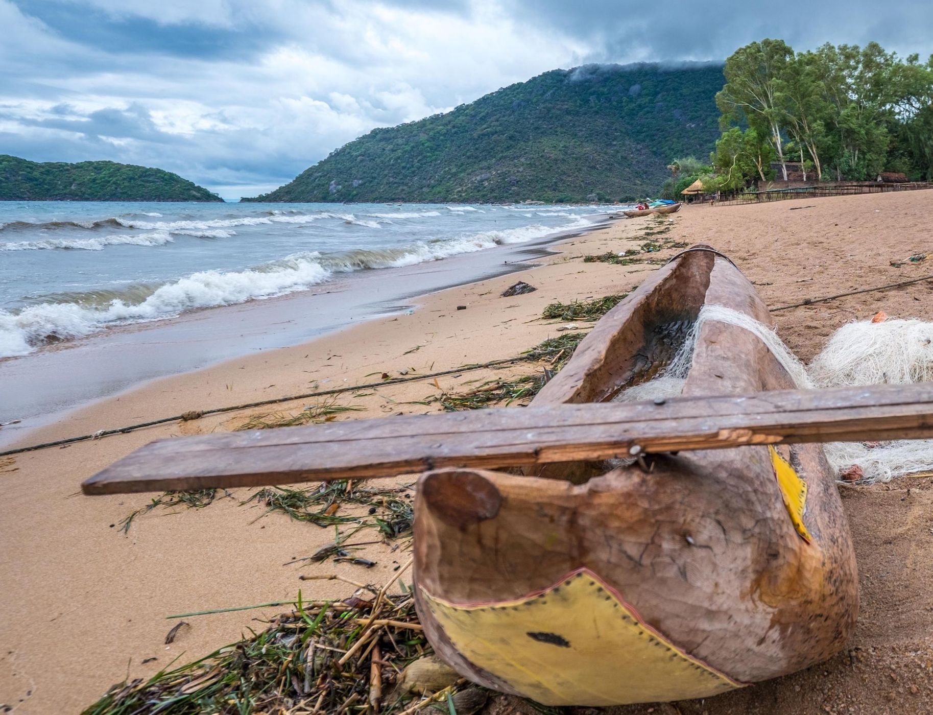 Dugout canoe on Cape Maclear Beach, Malawi