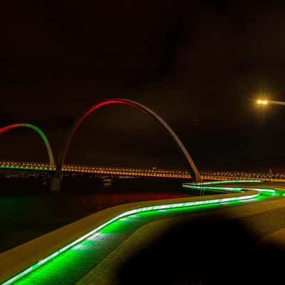 Elizabeth Quay Bridge lights, Perth, Westerne Australia, Australia