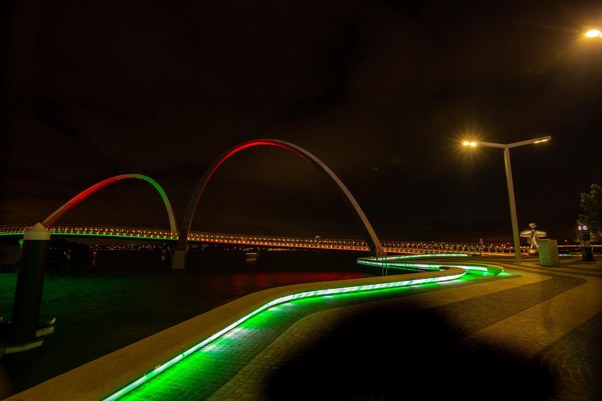 Elizabeth Quay Bridge lights, Perth, Westerne Australia, Australia
