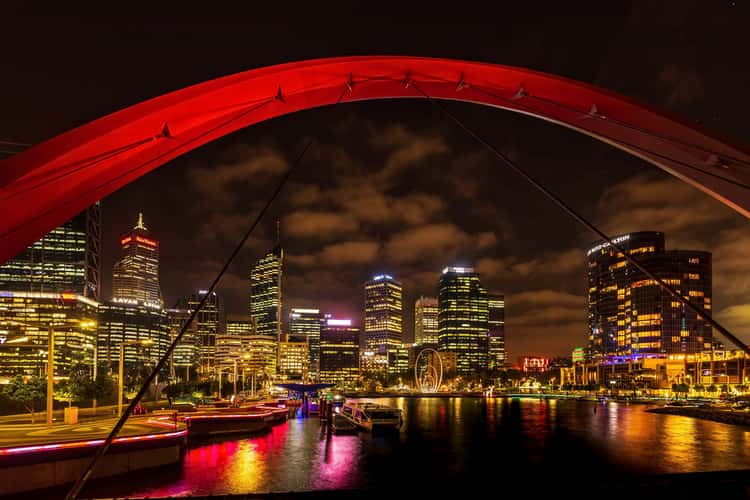 Elizabeth Quay bridge Perth Skyline, Western Australia