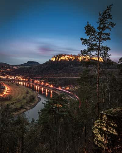 Fortress of Königstein overlooking the Elbe