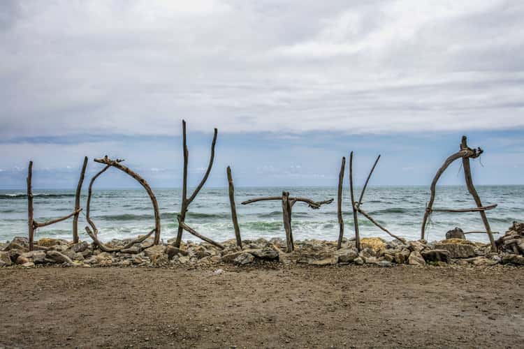 Hokitika Beach Sign