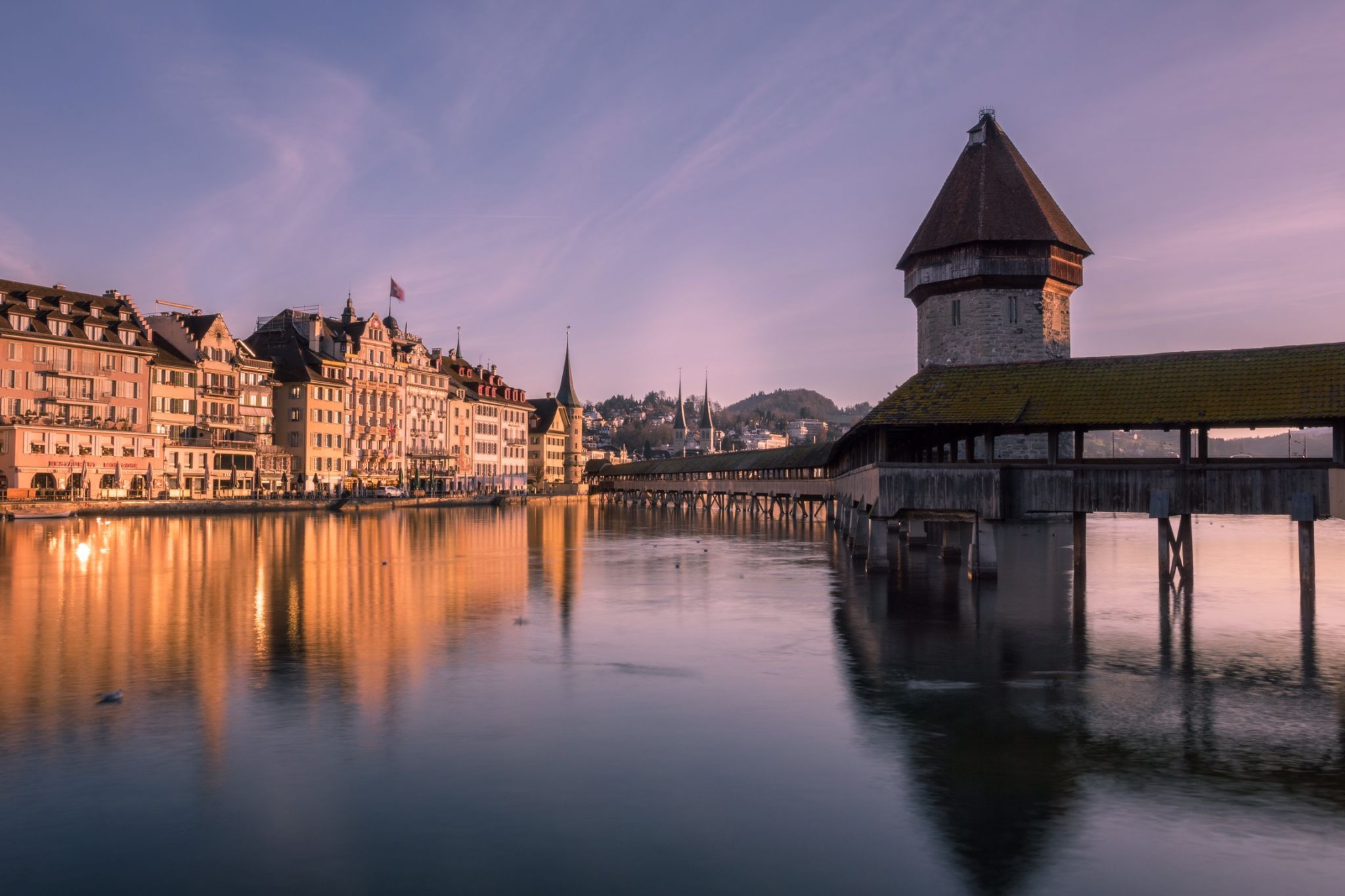 Kapellbridge Lucerne - from Rathaussteg, Switzerland