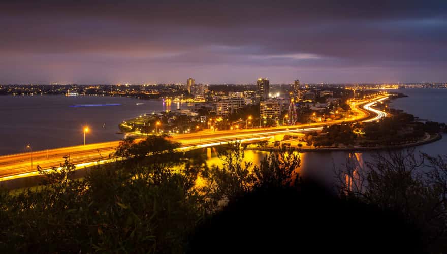 Kings Park Light trails Perth Western Australia