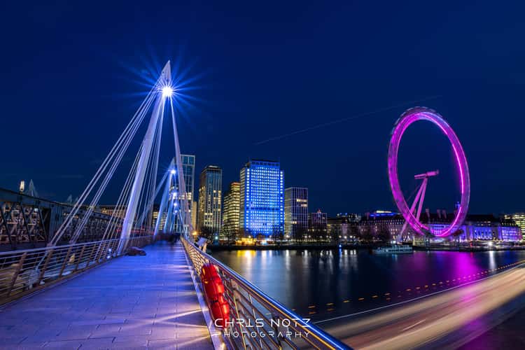 London Eye from Golden Jubilee Bridges