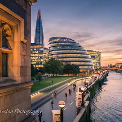 Queenswalk from Tower Bridge, London, United Kingdom