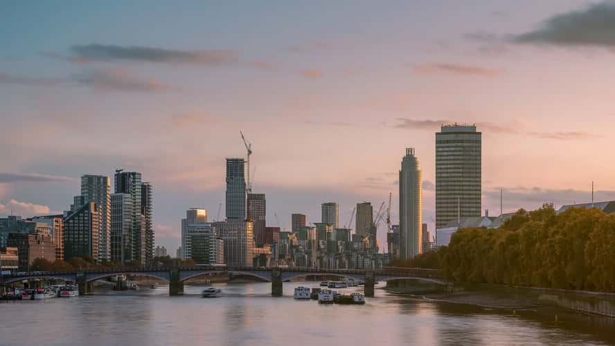 London Vauxhall cityscape from Westminster bridge