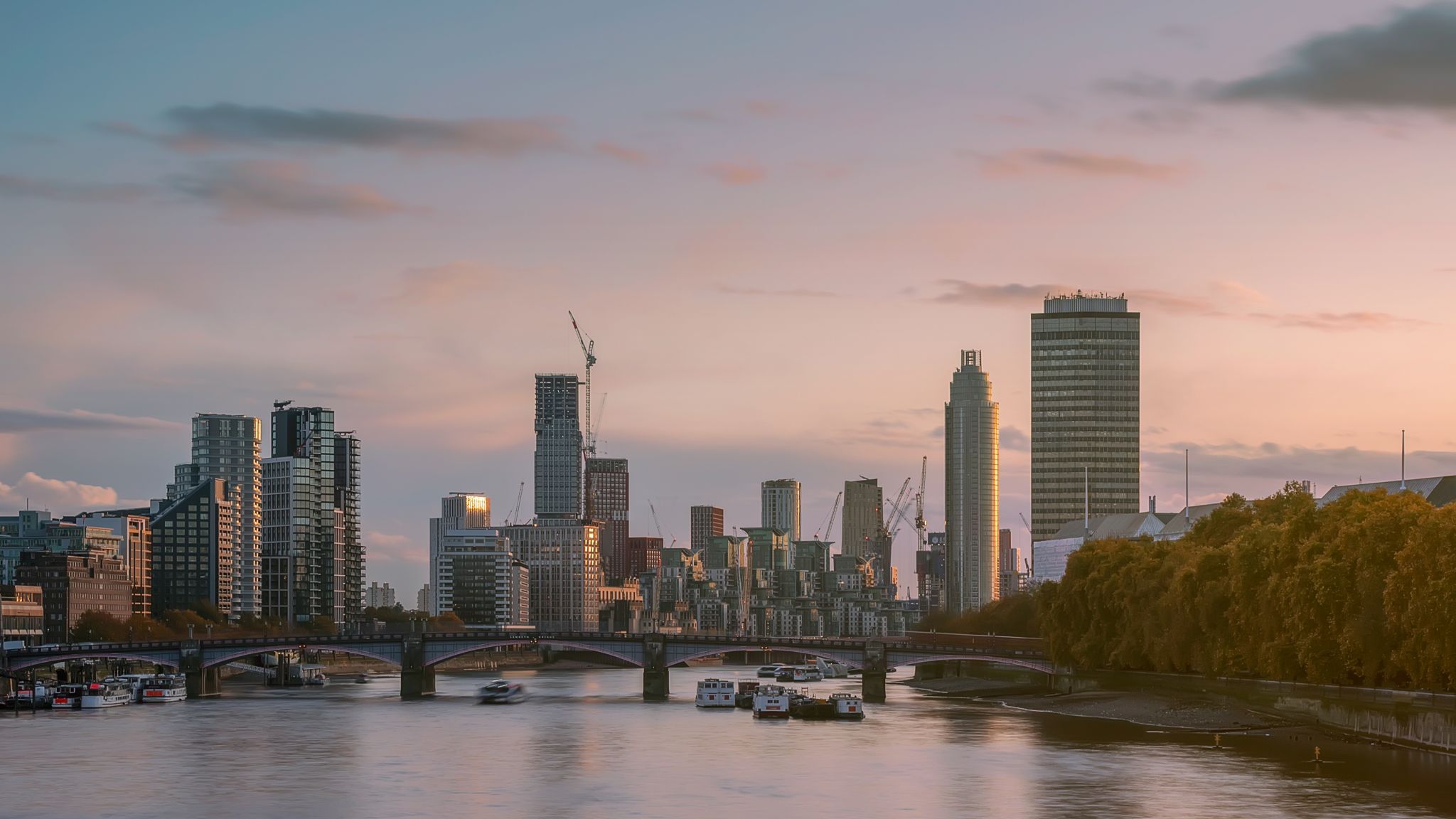 London Vauxhall cityscape from Westminster bridge, United Kingdom