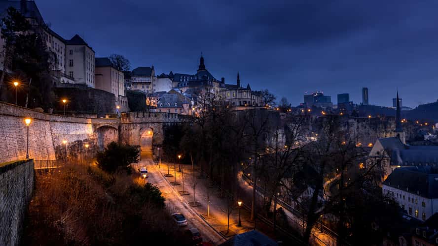Luxembourg City view to Kirchberg and Bonnevoie