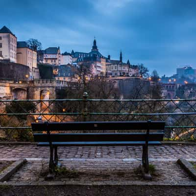 Luxembourg City view to Kirchberg and Bonnevoie, Luxembourg