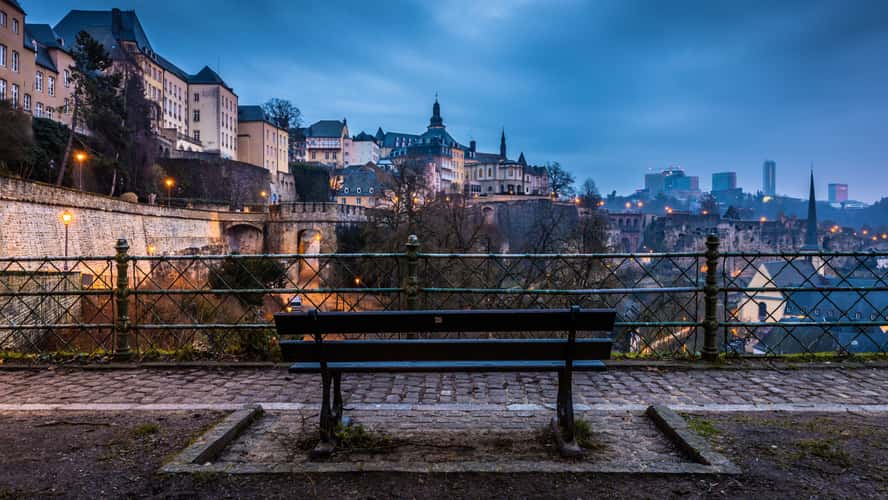 Luxembourg City view to Kirchberg and Bonnevoie