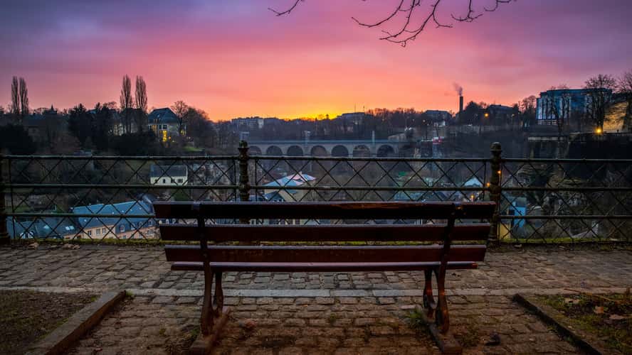 Luxembourg City view to Kirchberg and Bonnevoie