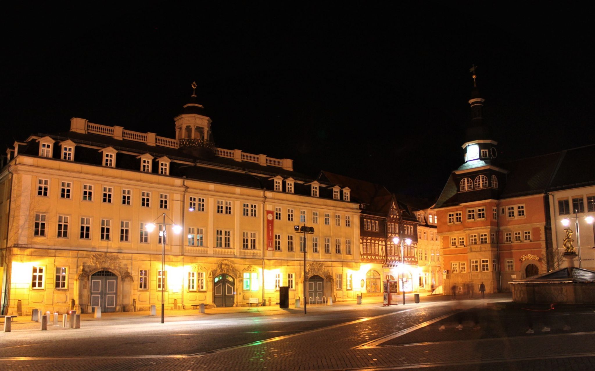 Marktplatz in Eisenach bei Nacht, Germany