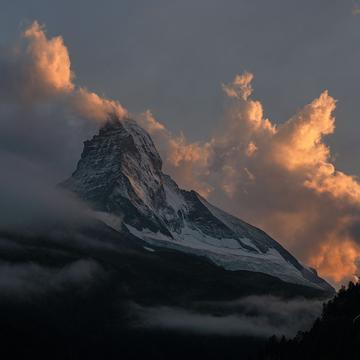 Matterhorn from Winkelmatten part in Zermatt, Switzerland