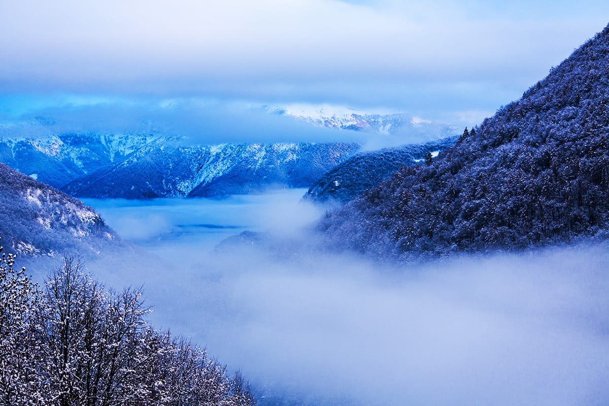 Morgenblick ins Lago Maggioretal, Switzerland