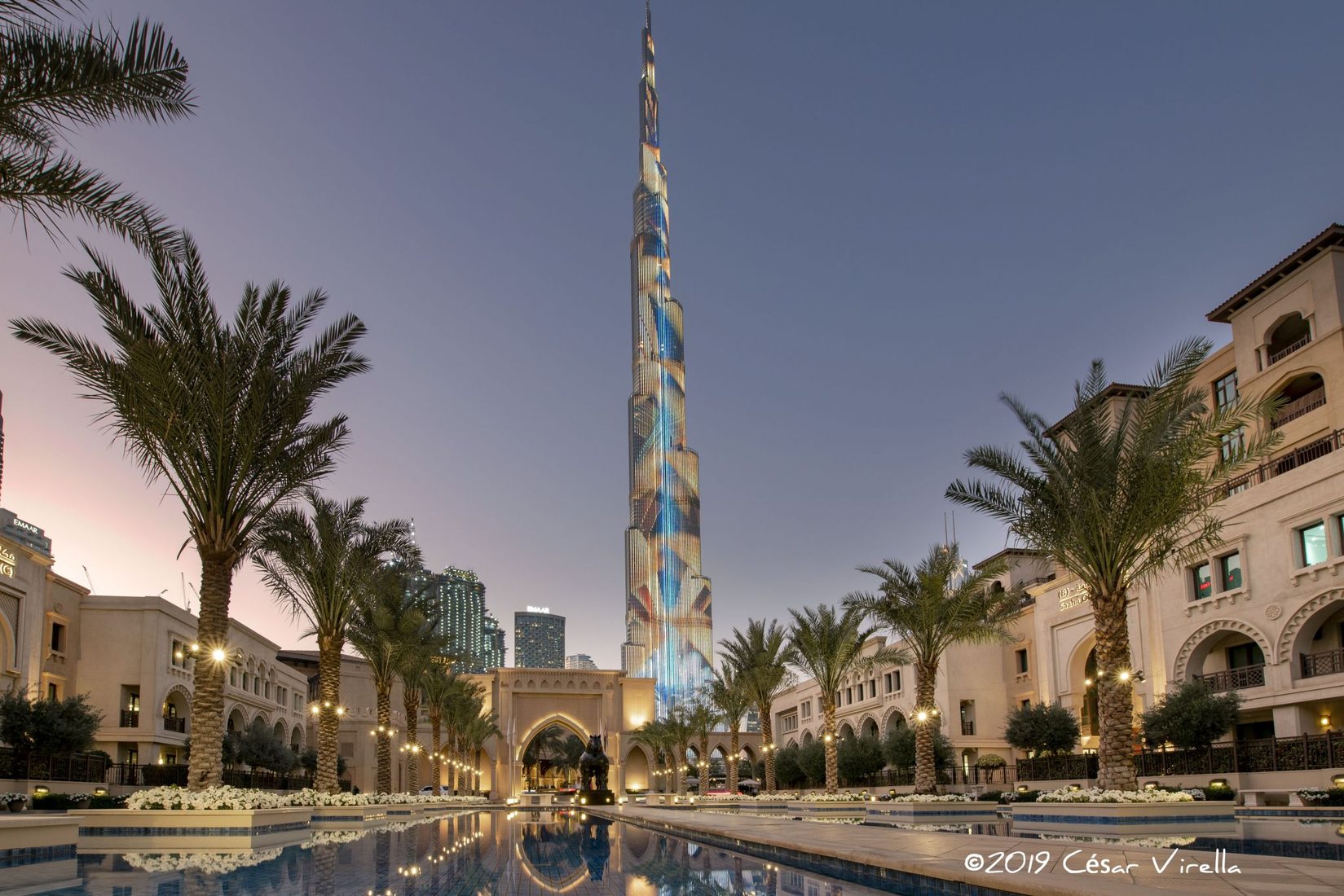 Palace Pool With Burj Khalifa Dubai United Arab Emirates 7968