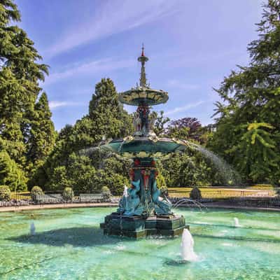 Peacock Fountain at Christchurch Botanic Gardens, New Zealand