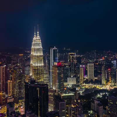 Petronas Twin Towers from Menara Kuala Lumpur, Malaysia