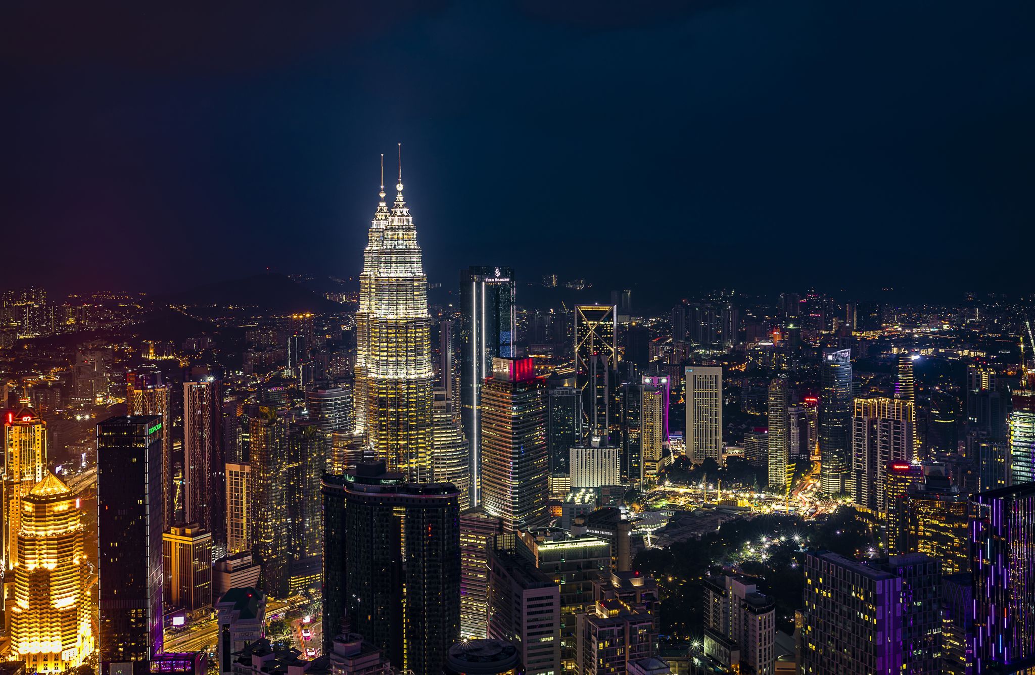 Petronas Twin Towers from Menara Kuala Lumpur, Malaysia