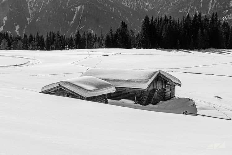 Rodenecker Alm under the snow