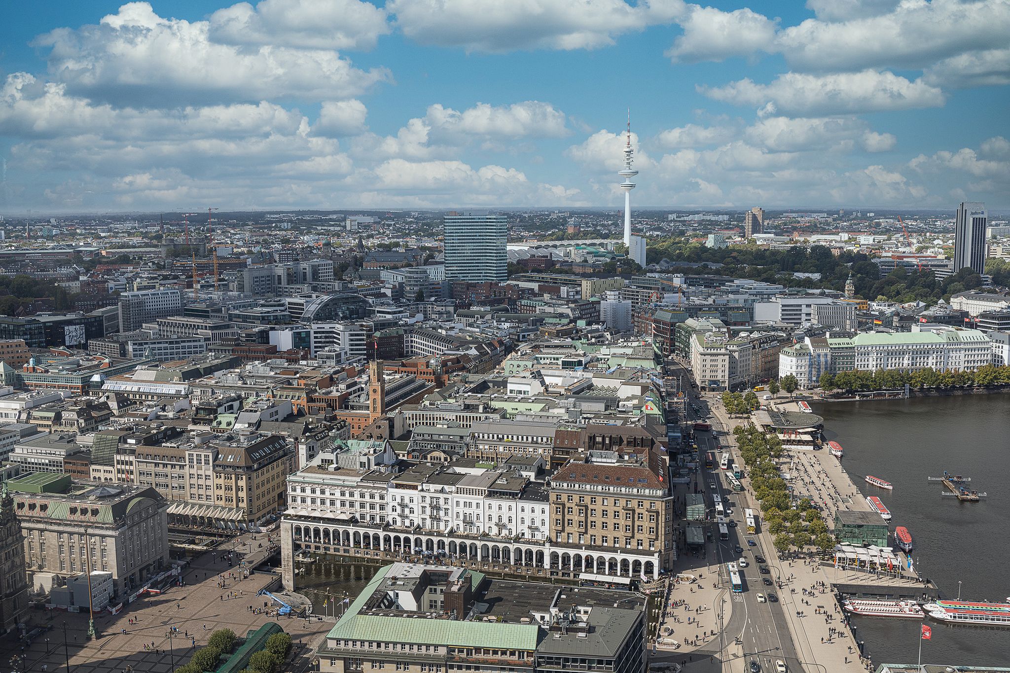 Rathaus view from St. Petri Church, Hamburg, Germany