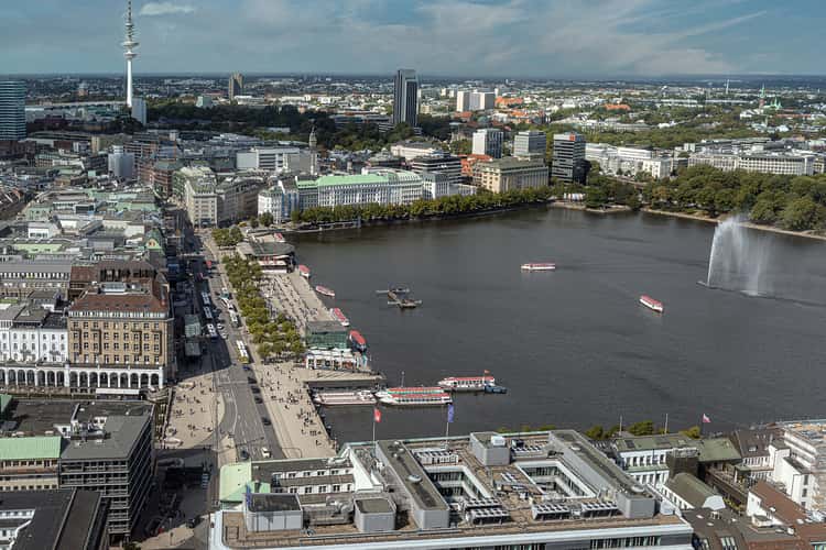 Rathaus view from St. Petri Church, Hamburg