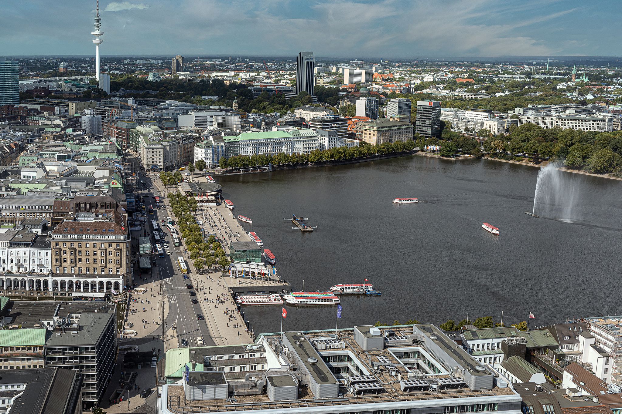 Rathaus view from St. Petri Church, Hamburg, Germany