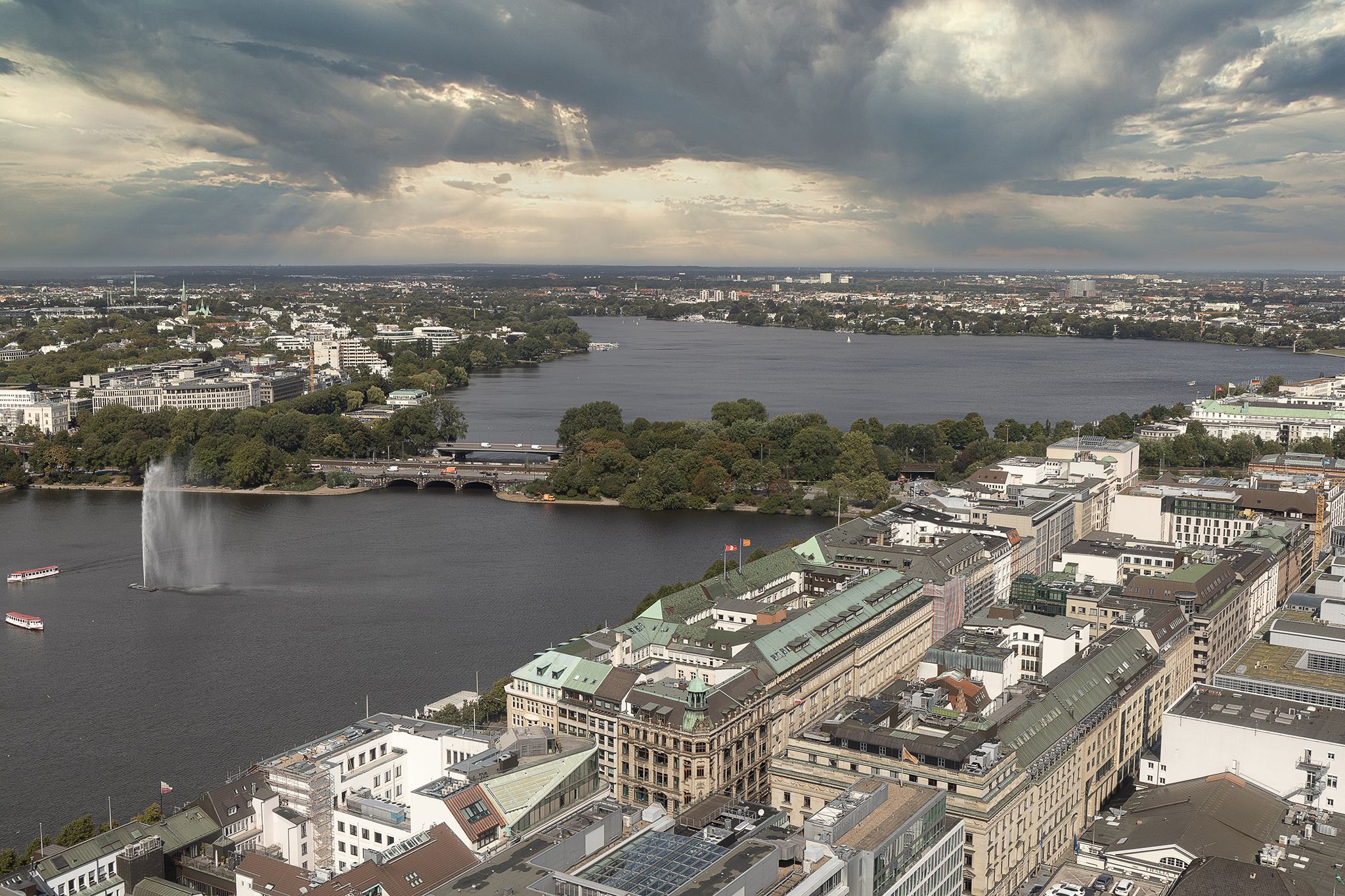 Rathaus view from St. Petri Church, Hamburg, Germany