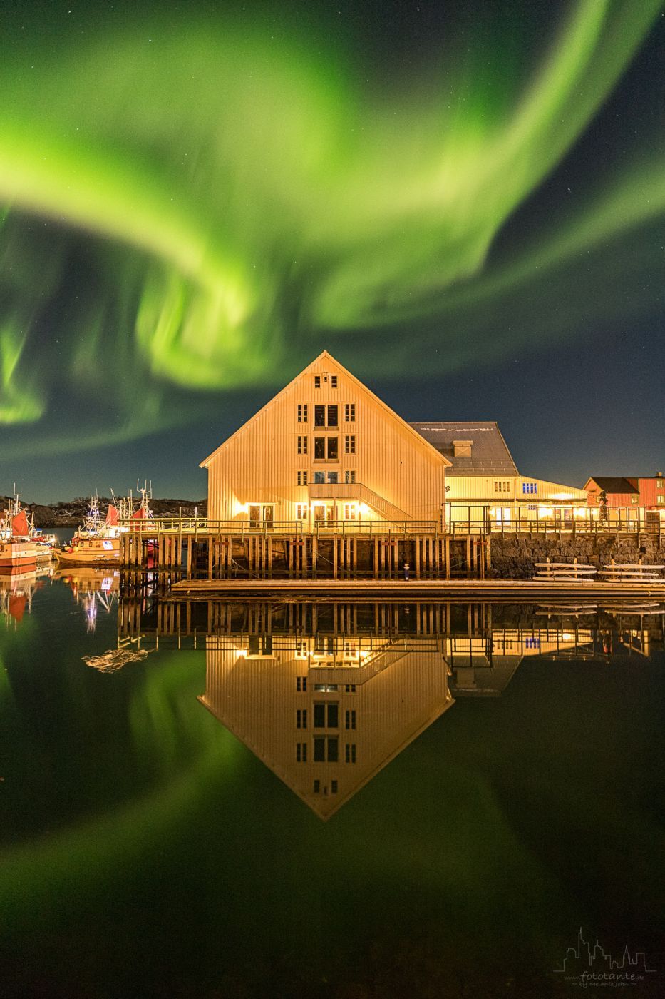 Northern Lights in Stamsund Rorbuer, Norway