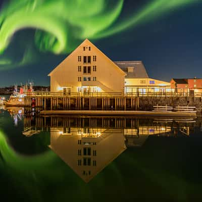 Northern Lights in Stamsund Rorbuer, Norway