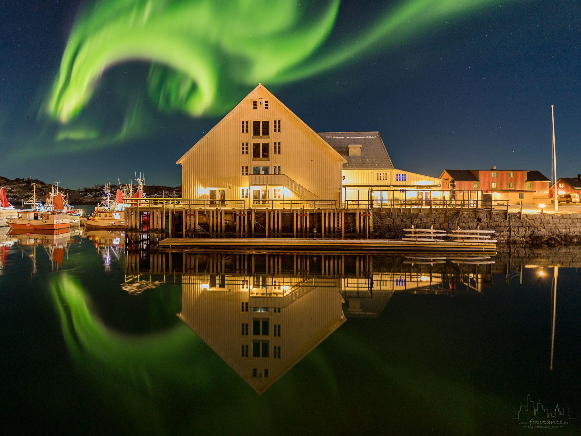 Northern Lights in Stamsund Rorbuer, Norway