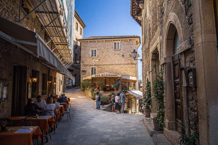 Street crossing in San Marino city