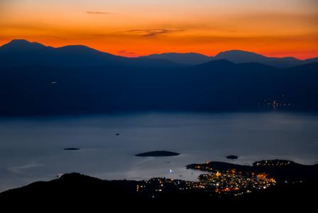 Sunrise above Galaxidi, Greece
