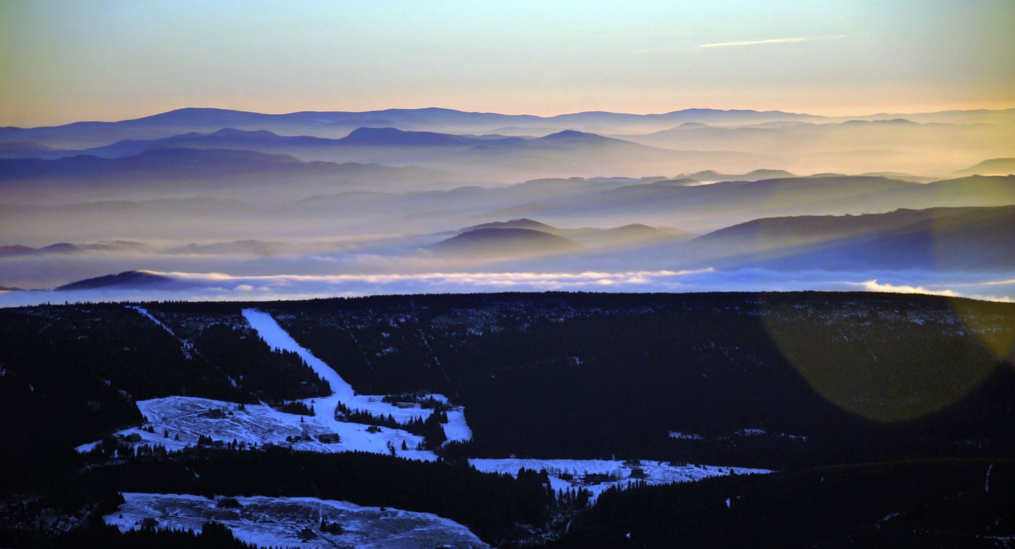 Sunrise from Snezka mountain, Poland