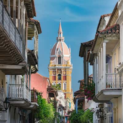 Sunrise on the streets of Cartagena, Colombia, Colombia