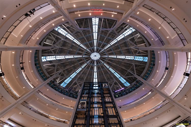 Under the dome of the Suria KLCC