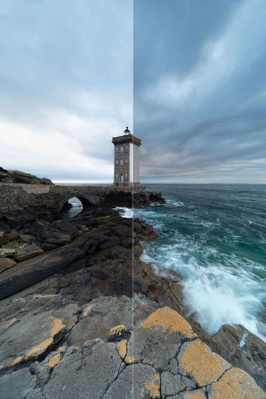 Left: Without Filter / Right: With NiSi GND8 0.9 Medium filter (3 stops) - The big difference is visible in the sky where the left part of the photo lost all the details in the clouds resulting in just white parts because they are too bright.