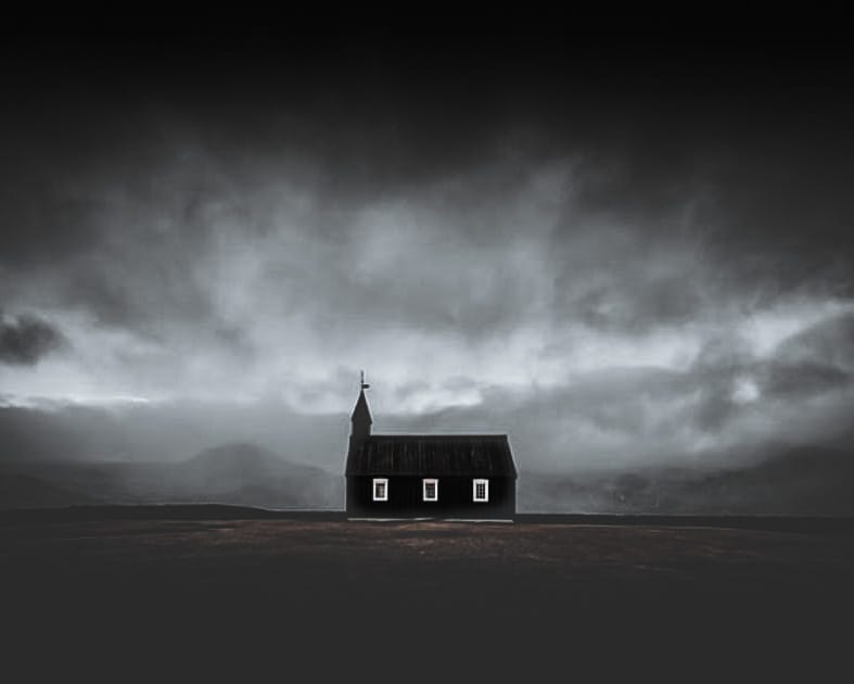 View of Búðakirkja, Snæfellsnes Peninsula, Iceland
