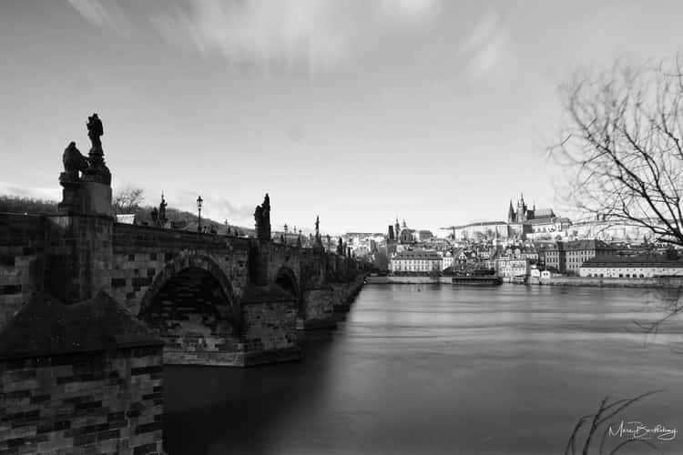Charles Bridge and Old Town Panorama over the river